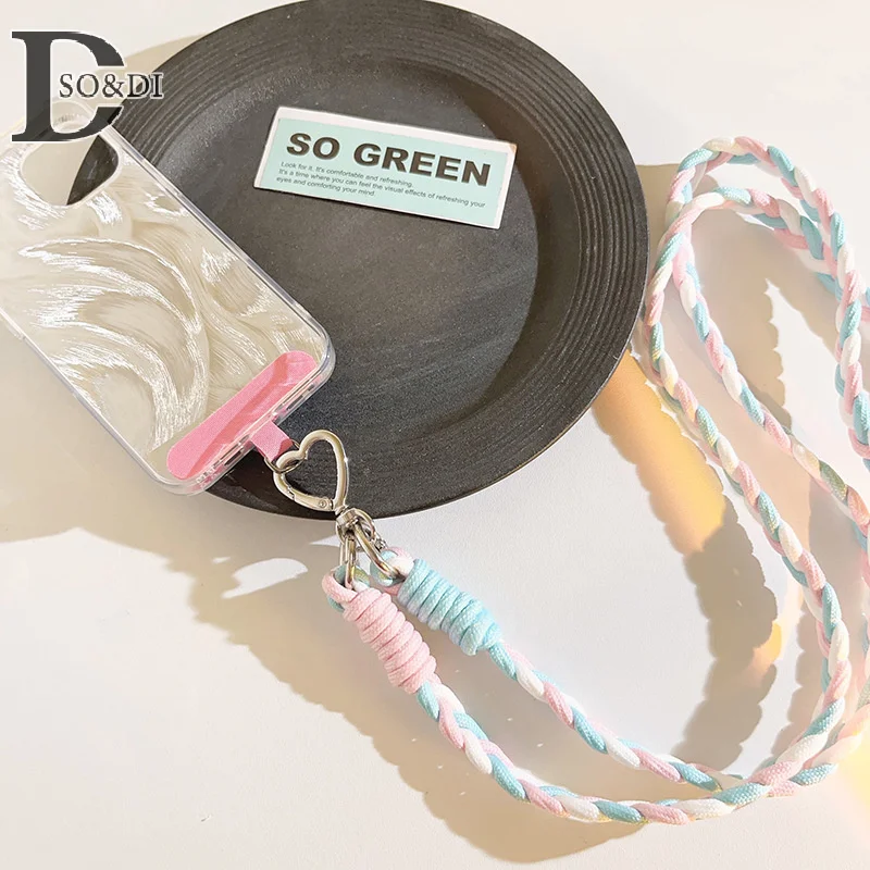 Colorido Crossbody Long Phone Strap Corda Cadeia, Universal Keyring Keychain, saco pingente, iPhone, Huawei, Xiaomi