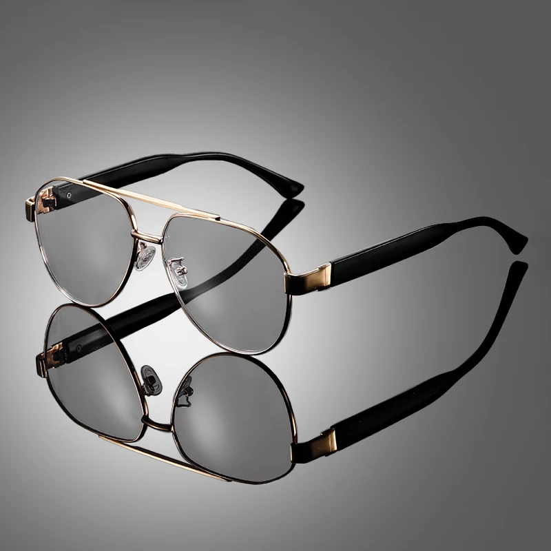 KAMMPT Retro Pilot Metal Gradient Shades Men Oversize Decor Chic Driving Sun Glasses New Trendy Brand Design Women's Sunglasses