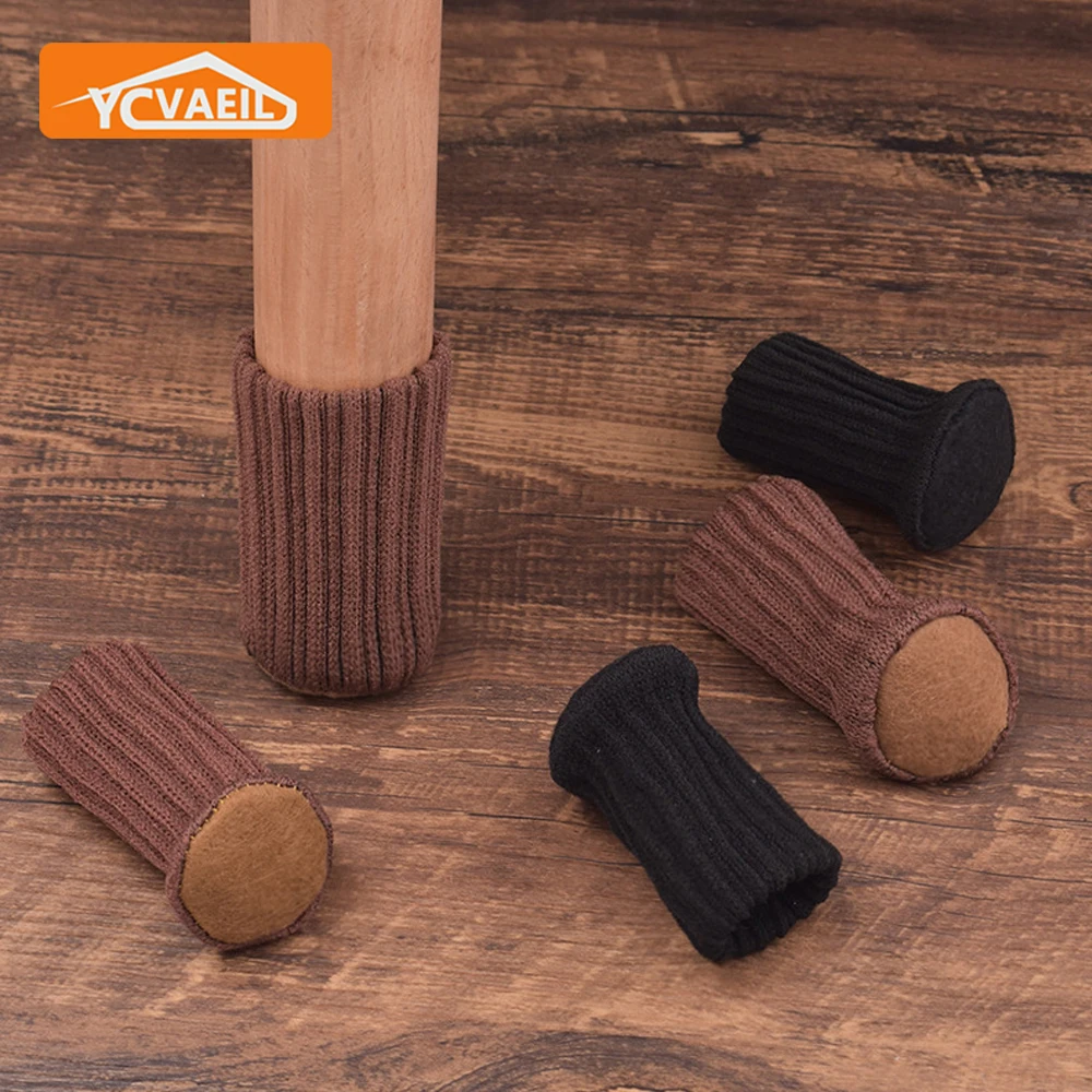 4pcs Table Legs Socks Knitted Felt Stool Chair Leg Cover Floor Protectors Pads For Non-slip Mute Furniture Chair Leg Caps image 2