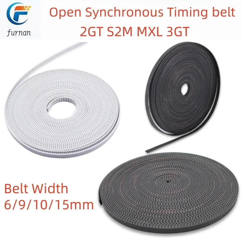 

Open Synchronous Timing belt Type 2GT S2M MXL 3GT for 3D Printer （PU Rubber ）