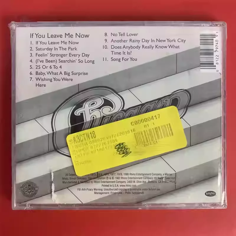 CD de Música Soft Rock & Pop Rock & Adult Contemporary, Álbum Chicago Music, If You Leave Me Now, Coleção de Música para Festas