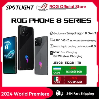 2024 Światowa premiera ASUS ROG Phone 8 Snapdragon 8 Gen 3 5G Smartphone 6.78'' 165HZ E-Sports Screen 65W Ładowanie NFC ROG 8 Pro