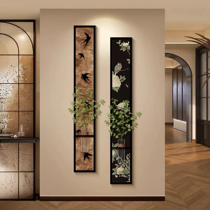 LTT Song Dynasty aesthetics medieval style entrance decorative painting hydroponic green plant corridor aisle hanging painting