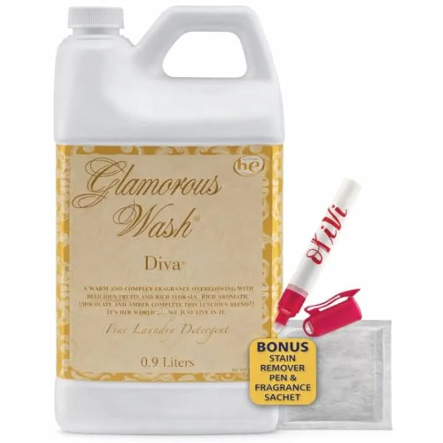 

Tyler DIVA Glamorous Wash Laundry Detergent- 32oz - With Olivi Stain Remover Pen - Fresh Scented Sachet - Laundry Detergent - F