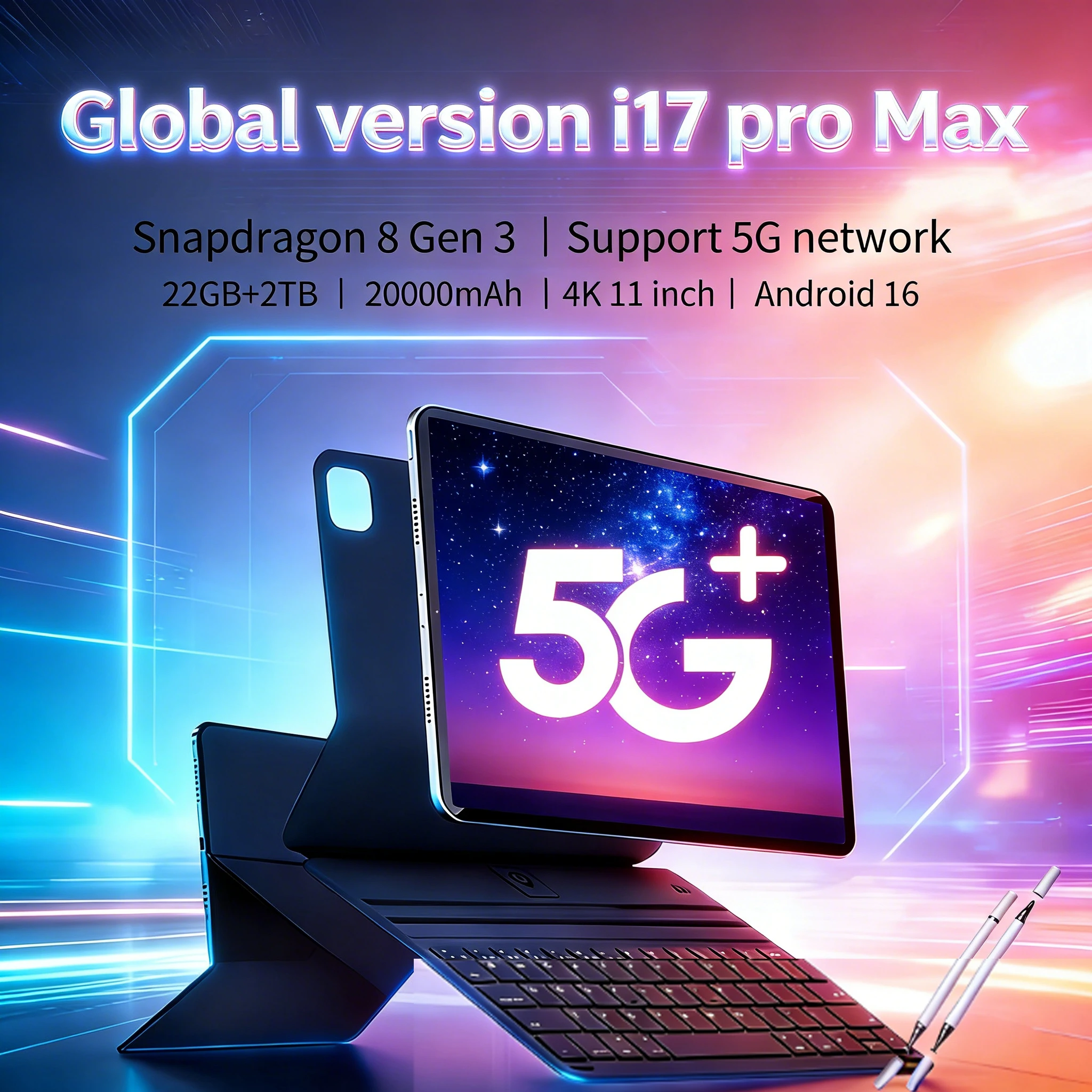 2026 New Original i17 Pro Max 5G Tablet PC 11inch Snapdrago 8gen3