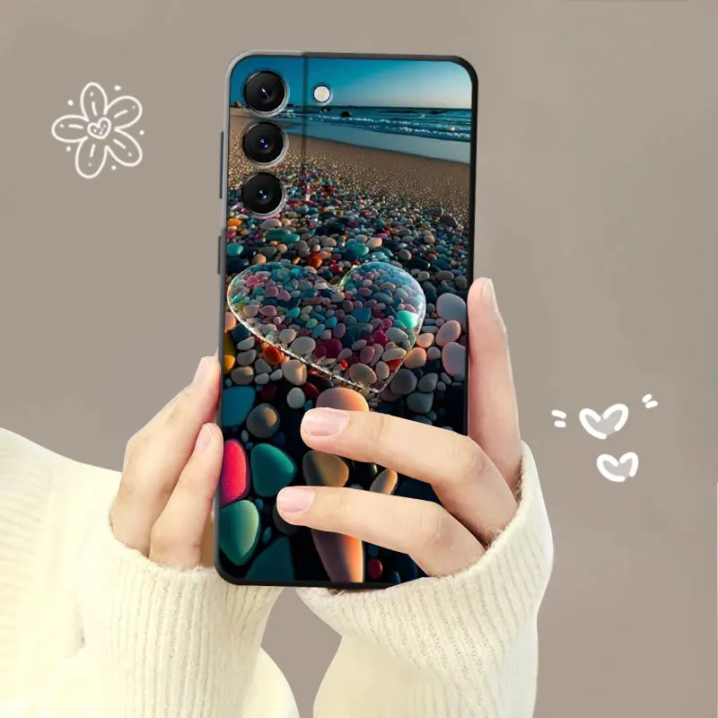 Romantic Scenery Of Seaside Beach At Night Case For Samsung Galaxy S24 S23 S22 S21 S20 FE Ultra S10 Plus Note 20Ultra 10Plus