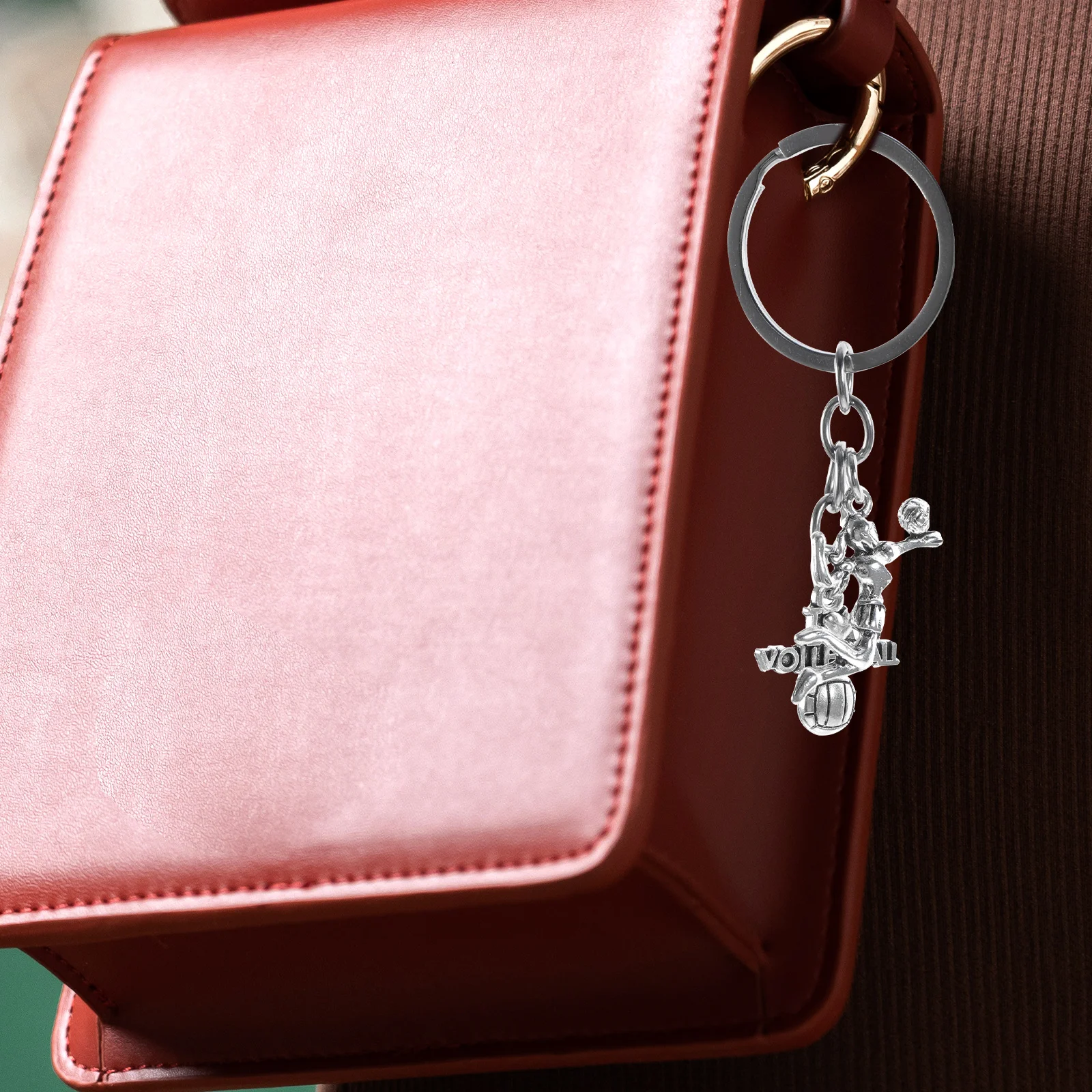 

Exquisite Volleyball Keychain Cute Bag Accessory Portable Keyring Lightweight Decorative Pendant Sports Enthusiast Item