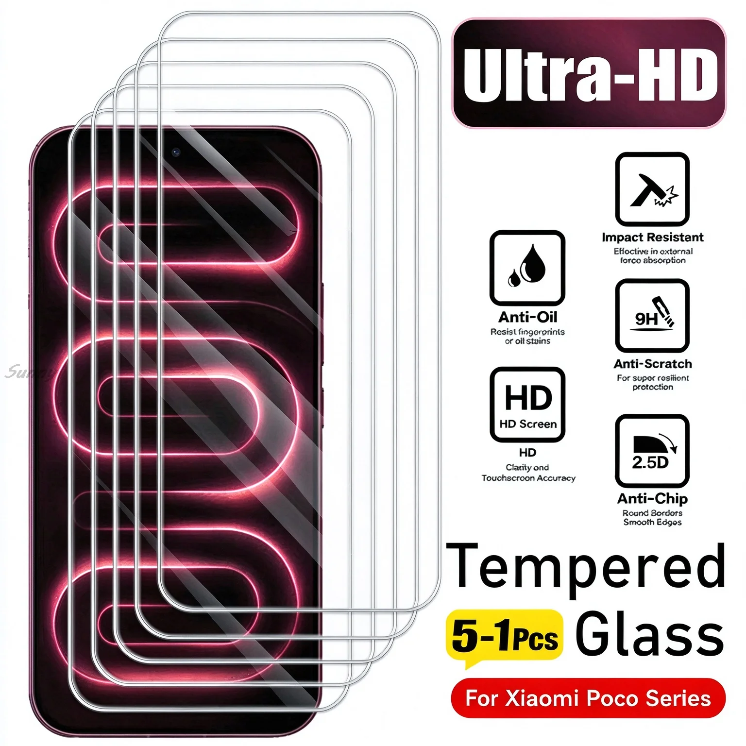 HD Tempered Glass For Poco X8 Pro Max F7 Pro F8 Ultra F8 Pro X8 Pro Full Cover Screen Protector Fingerprint Unlocking Glass Film