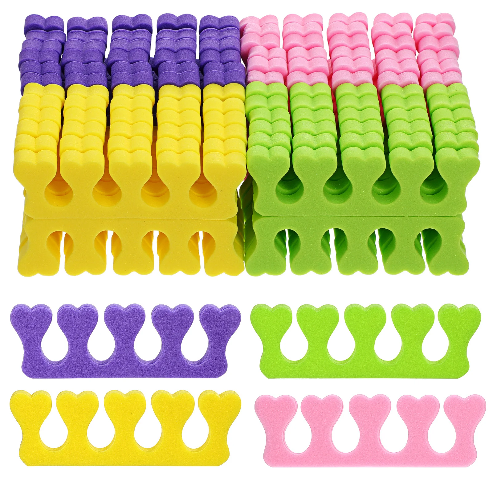 

100Pairs Comfortable Sponge Toe Separators Pedicure Tool for Women Toenail Dividers Home Travel Toe Separators Bulk