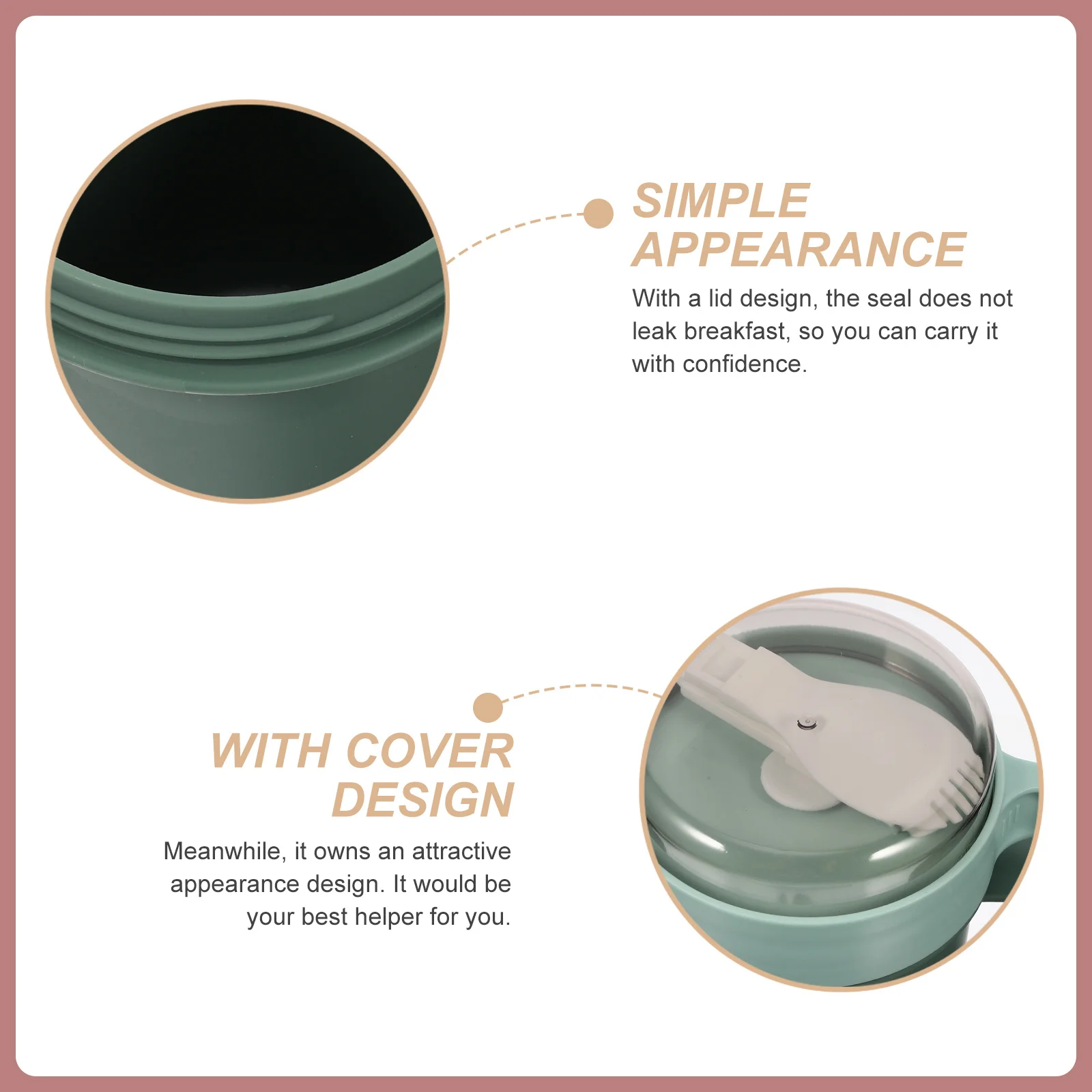 

Stylish Breakfast Cup Leakproof Oatmeal Container Portable Yogurt Holder with Lid for Easy Carrying Oatmeal Container to Go