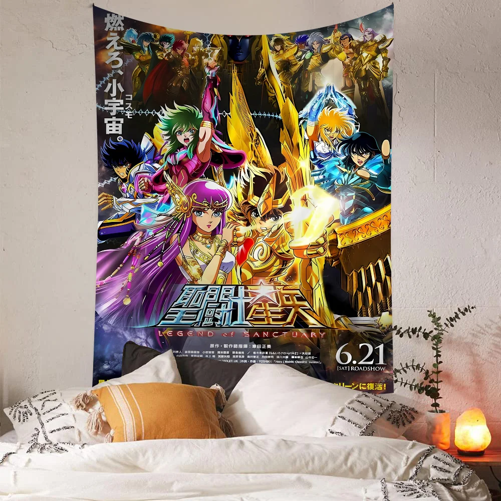 Saint Seiya Colorful Tapestry Wall Hanging Hippie Flower Wall Carpets Dorm Decor Wall Art Decor