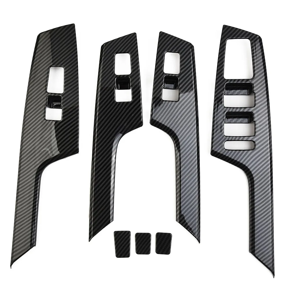 7 Pieces Interior Door Handle Bowl Cover Trim for Kia EV6 2021 Up Carbon Fiber Style ABS Plastic Scratch Resistant
