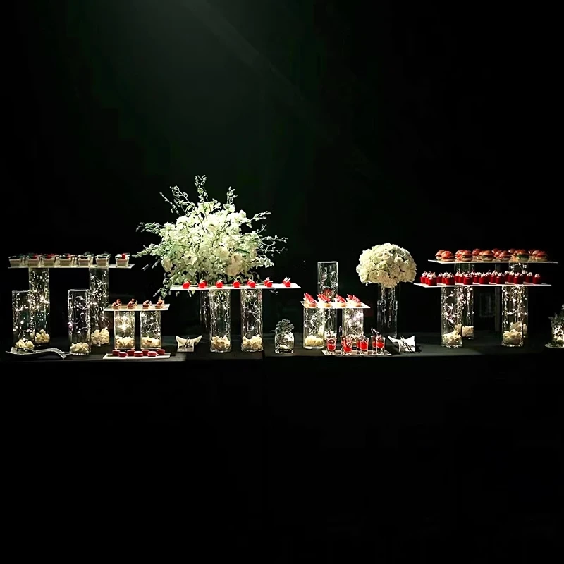 

Набор из 15 акриловых подставок для фуршета, свадебного чаепития, десертов, конфет, украшения стола, центральные элементы для банкетов, декор для тортов и печенья