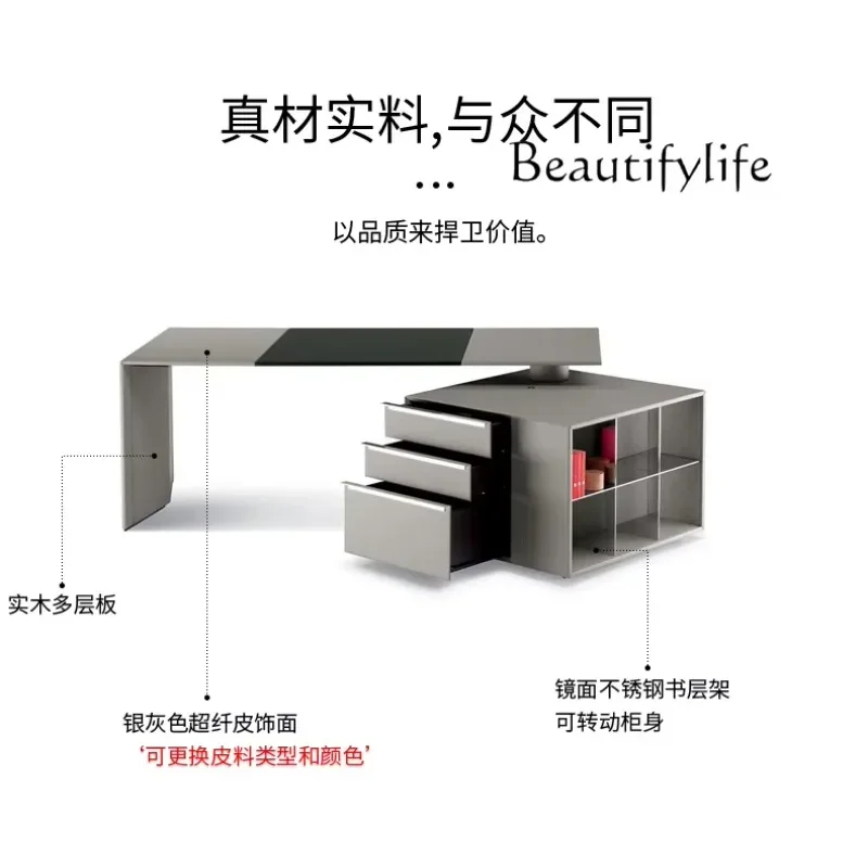 J XX Table de patron de luxe légère haut de gamme Table de président Simple moderne grand bureau bureau atmosphérique bureau de patron