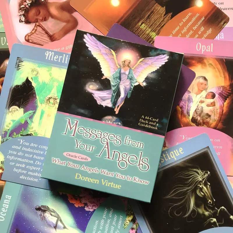 

Hot sales From Your Angels Oracle Tarot Fate Divination Prophecy Card Family Party Game Tarot 44 Card Deck PDF Guide