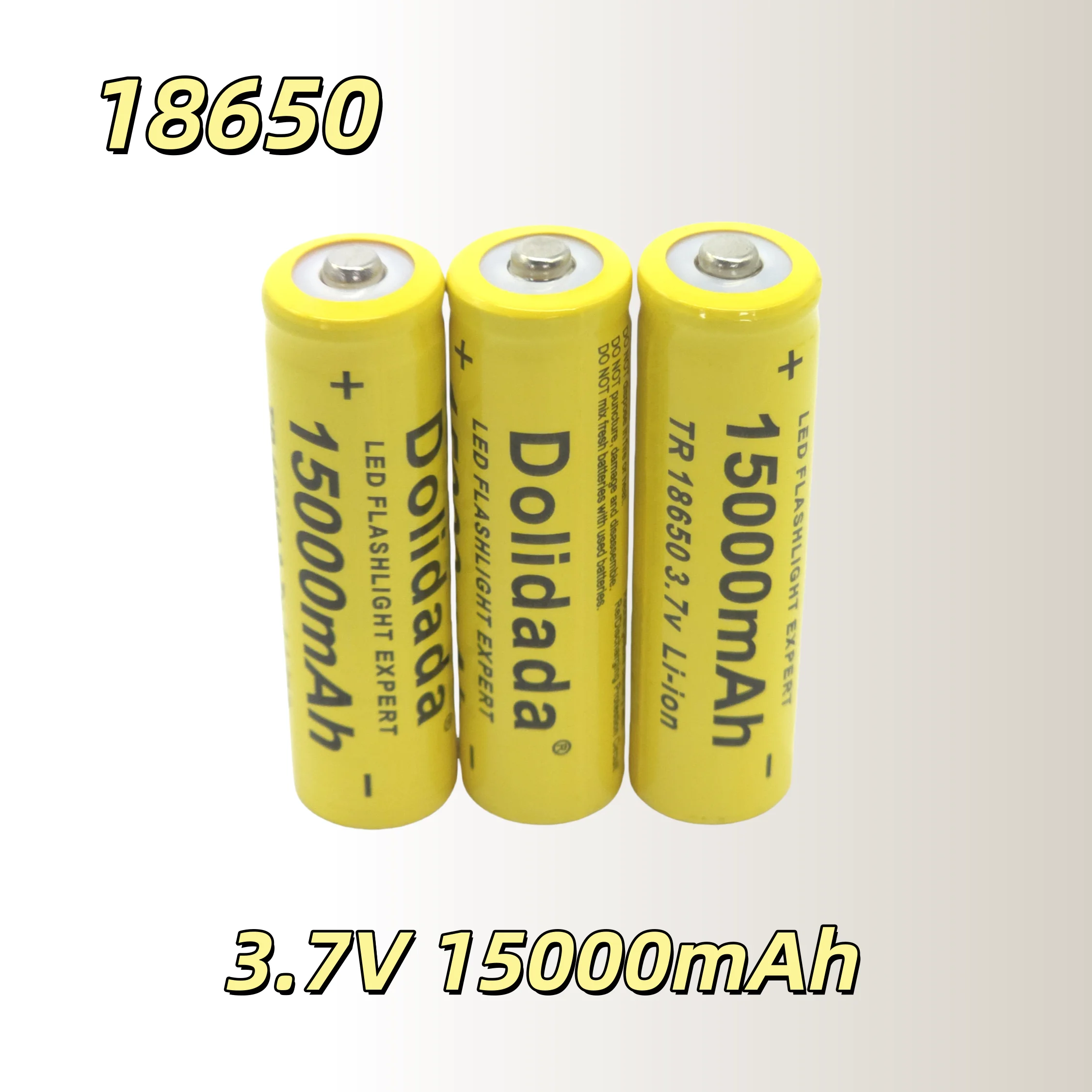 Hochleistungsfähiger wiederaufladbarer Li-Ionen-Akku 18650 3,7 V 15000 mAh |   Geeignet für LED-Leuchten und Elektronik