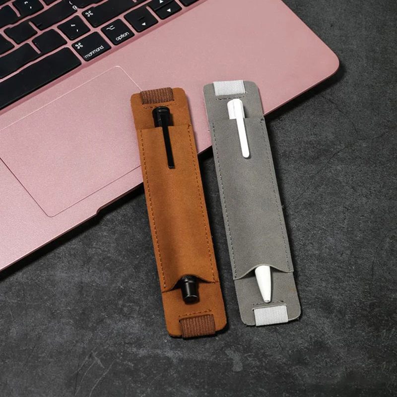 Hot Adjustable Elastic Band Pen Holder PU Leather Pen Sleeve Pouch Elastic Notebook Pen Holder 8-1.5 Inch Detachable