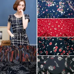 Rayon Fabric Imprint Summer Fashion Dress Pajamas Homewear Fabrics Wholesale Cloth for Diy Sewing Per Meter Material