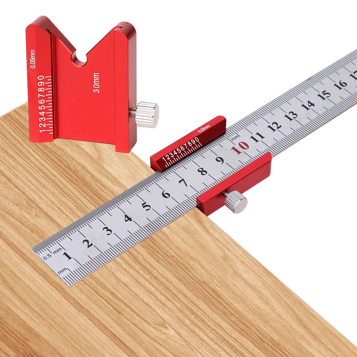 Steel Ruler Positioning Block Stop 45/90 Degrees Aluminum Alloy Steel Ruler Fixed Limit Optional Thickness 3mm Steel Ruler