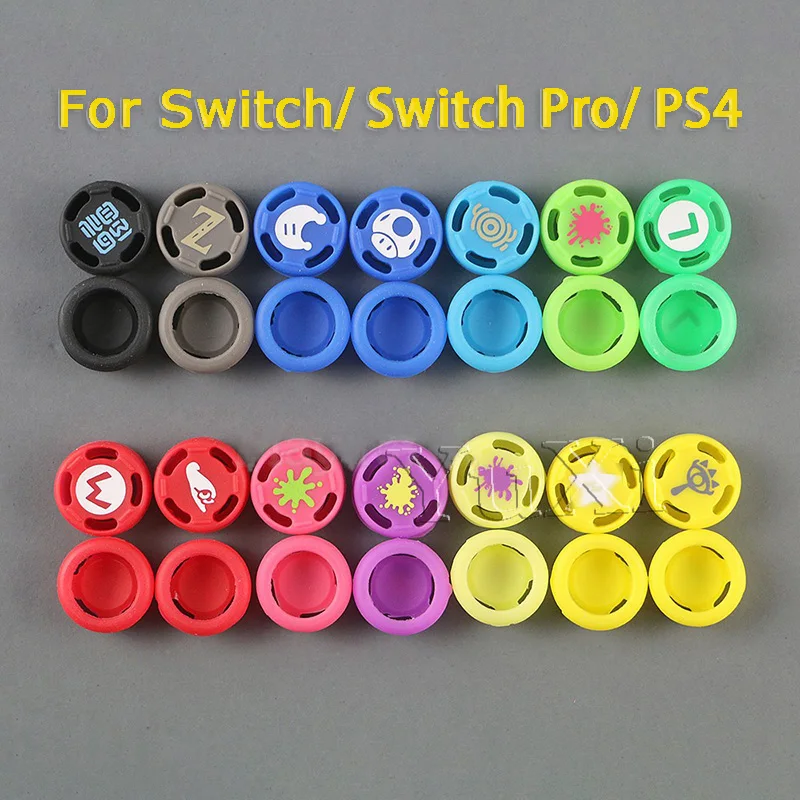2/4 шт. мягкие силиконовые милые мультяшные ручки для большого пальца, колпачок для PS4/Switch Oled Joy Con, контроллер NS Lite, защитная крышка для джойстика