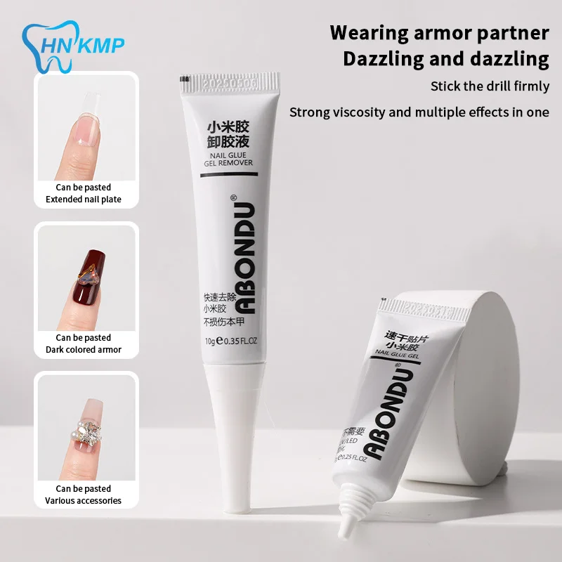 Sneldrogende stevige nagellijm met verwijderaar voor druk op nagels Tips Geen behoefte aan UV-lamp Langdurige nepnagelslijm