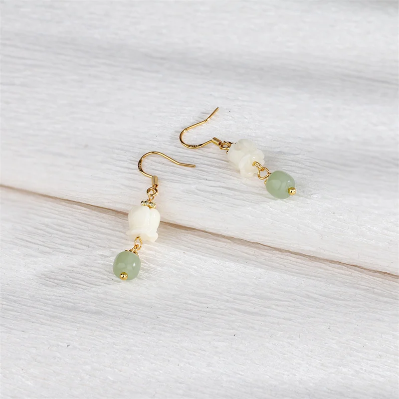 2023 Korean New Exquisite Lily Of The Valley Flower Earrings Fashion Temperament Versatile Simple Earrings Elegant Women Jewelry #5