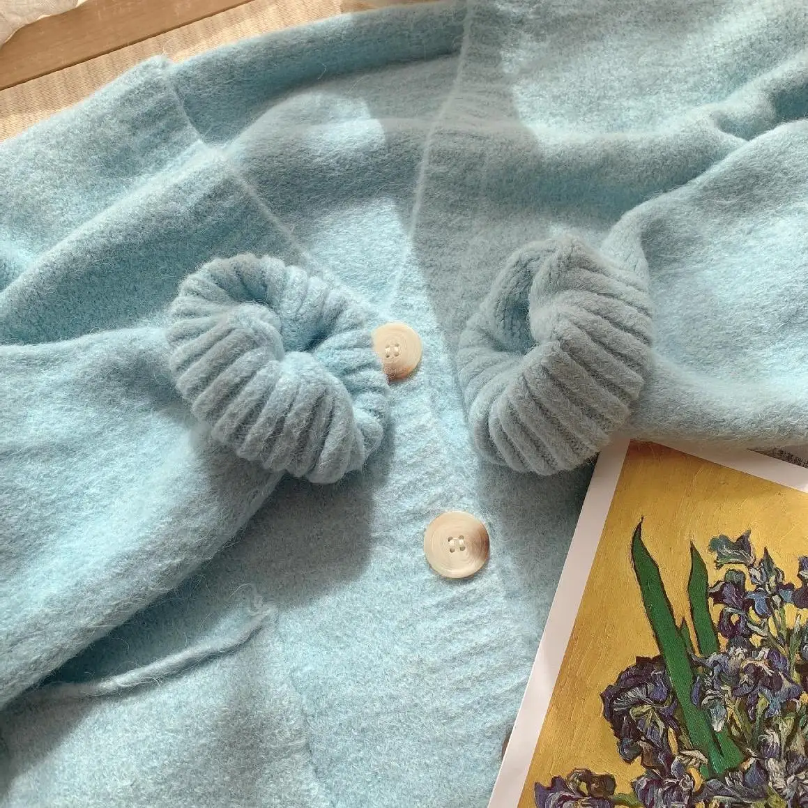 

Soft Skin-Friendly Knitted ort Sweater Cardigan Mango Yellow V-Ne Brued Lantern Sve Basic Fit Commute Sle Long Sve