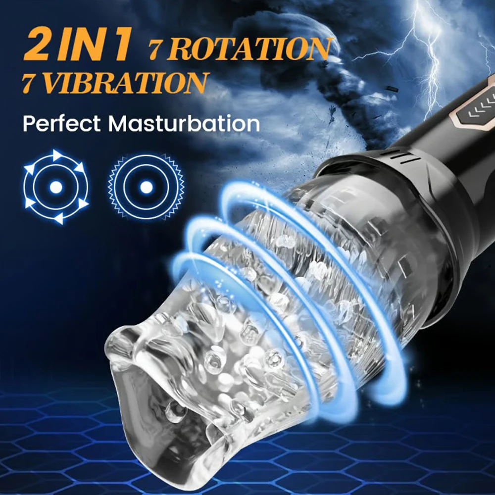 Automatic Male Masturbator Rotation Silicone Vagina Vibrator Electric Pocket Pussy For Penis Male Piston Automatic Mastubator - view 2