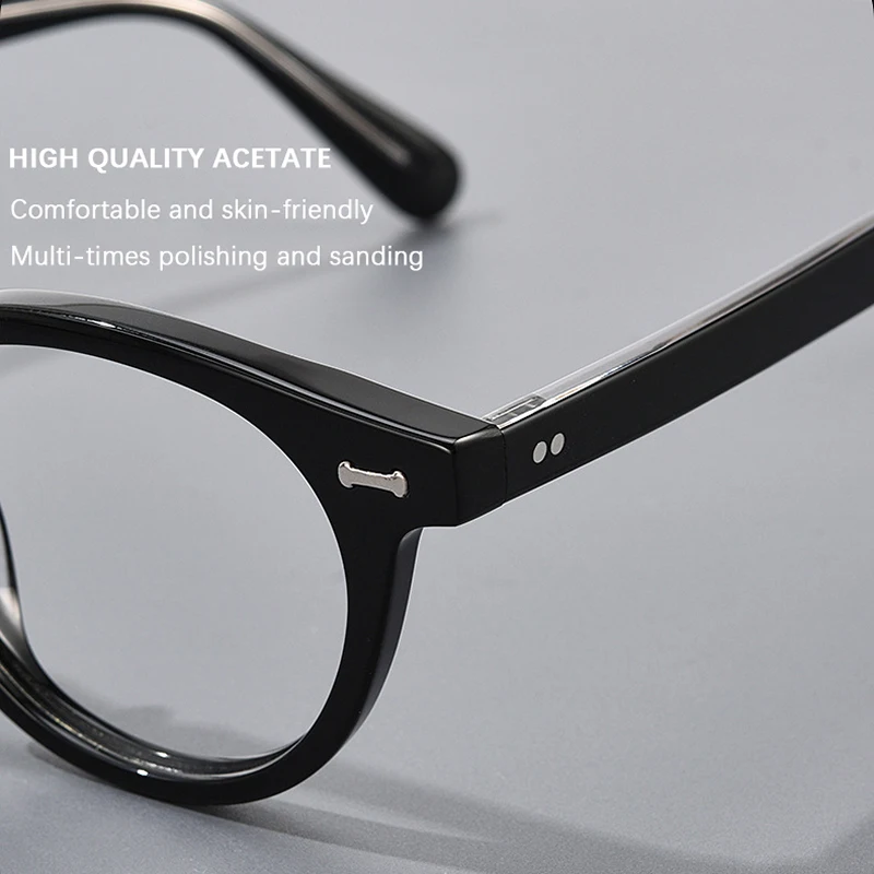 Acetate Glasses Frame Women Luxury Designer Brand Fashion Retro Glasses Men Spectacle Frame Johnny Depp Lemtosh Style Eyeglasses