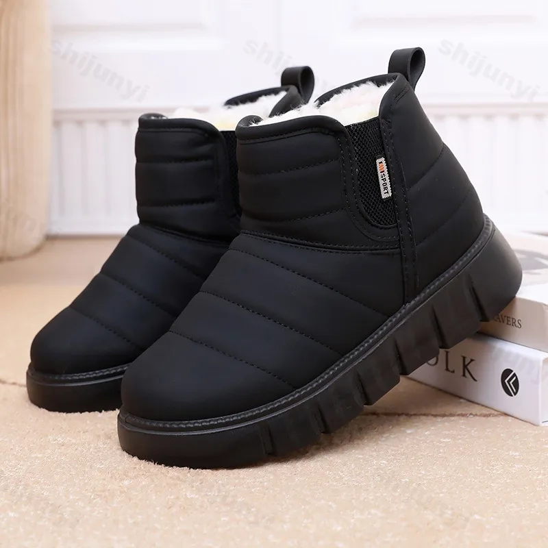 Winter Women Warm Snow Boots Soft Soled Casual Cotton Shoes Anti Slip Waterproof Platform Comfort Outdoor Cold Proof Short Boots