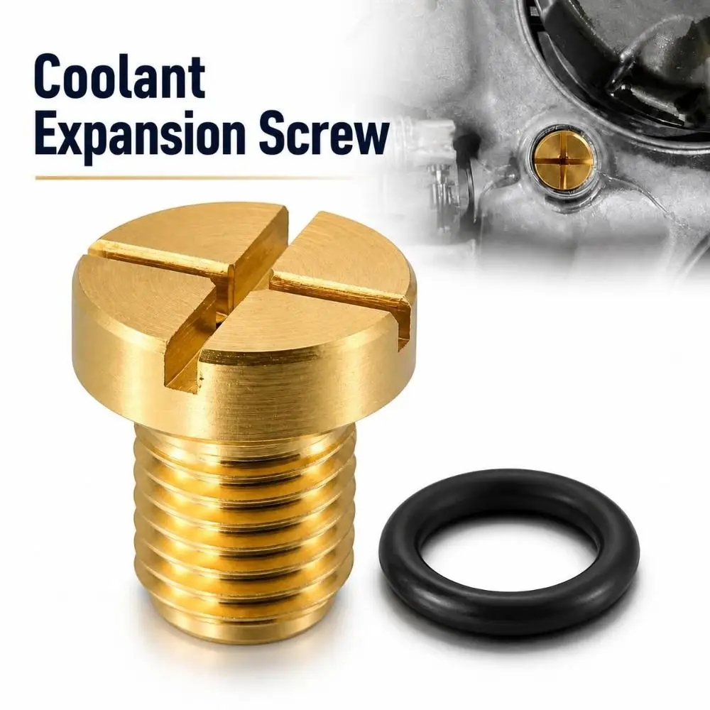 Replacement Part Brass Coolant Expansion Screw With O-ring Gold Color Air Vent Screw External Thread Radiator Plug
