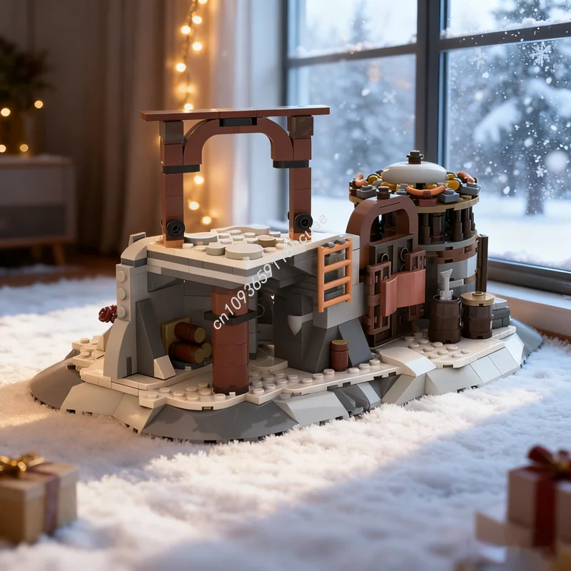 

599 шт. MOC Oseram Camp Horizon, игровая модель, строительные блоки, архитектура, сделай сам, креативные игрушки, образовательные рождественские подарки, кирпич