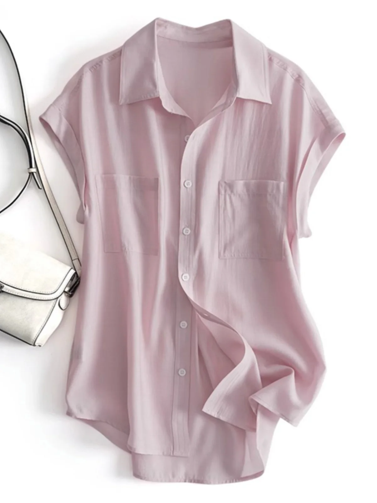 Ele Collar ort Sve Chiffon irt Mujer Verano Viajes Versátil Adelgazamiento Profional irt Moda Ajuste Suelto