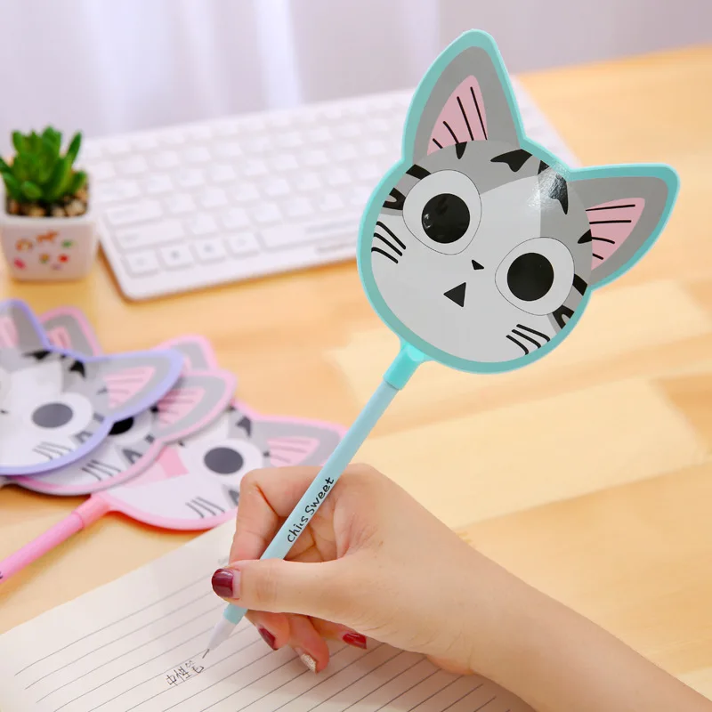 

Wholesale Creative Stationery Cat Fan Gel Pen Cute Creative Creative Stationery Prizes and Gifts Kawaii School Supplies