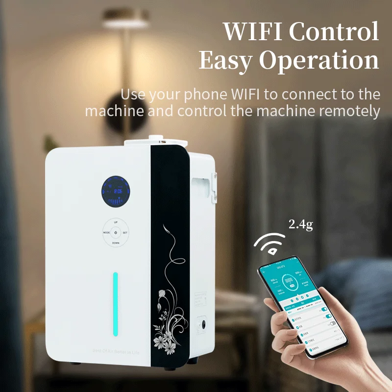 Namste Khách Sạn Lớn Hương Thơm Khuếch Tán Wifi Điều Khiển Tinh Dầu Khuếch Tán Tinh Dầu 1200Ml Nhà Hơi Máy Điện Thơm Ốc Đảo