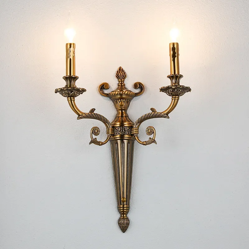 European Zinc Alloy Wall Lamp Creative Retro Style for Living Room Restaurant KTV Aisle Villa Atmosphere Lighting Fixture