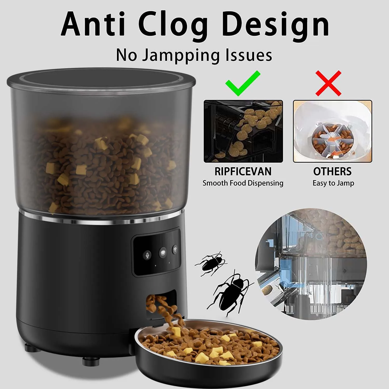 New Electronic Timed Auto Pet Feeder Dog Food Dispenser Automatic Smart Dog Feeder with 3 Blows
