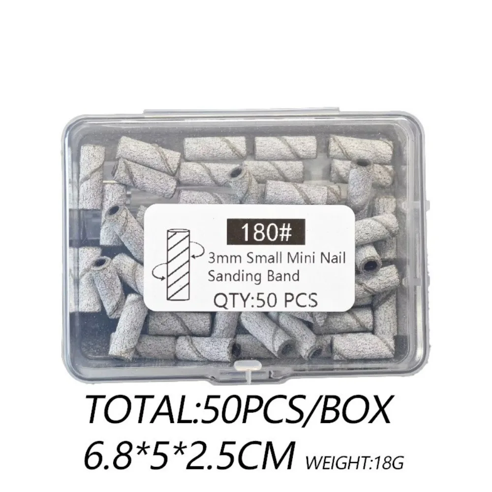 100/60/50pcs 3.1mm Mini Sanding Bands Kits Nail Drill Bits Mandrel Sets Electric Manicure Accessories Tool Dead Skin Remover