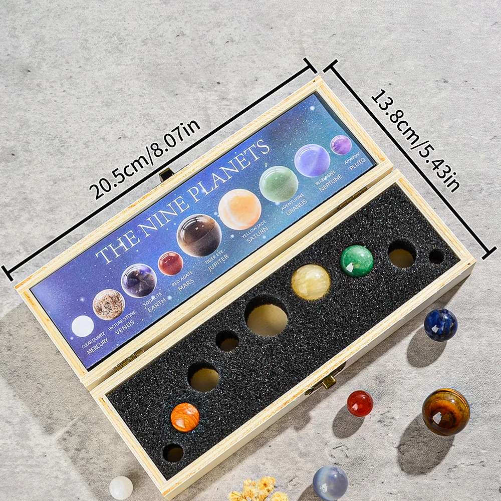 شقرا شفاء كريستال المجال الكرة ، 9 كواكب النظام الشمسي مكتب ديكور ، الأحجار الكريمة المجال غالاكسي الكون نموذج مكتب مكتب منزلي #6
