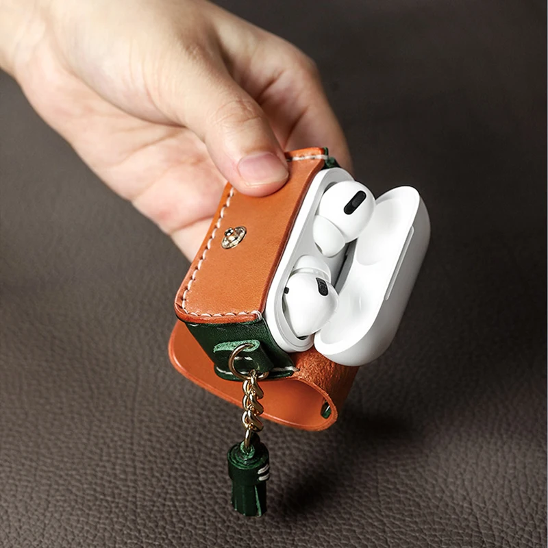 Genuine Leather Case for AirPods Pro Luxury Real Skin for Apple AirPods Pro Cover Bluetooth Earphone Accessory Handmade