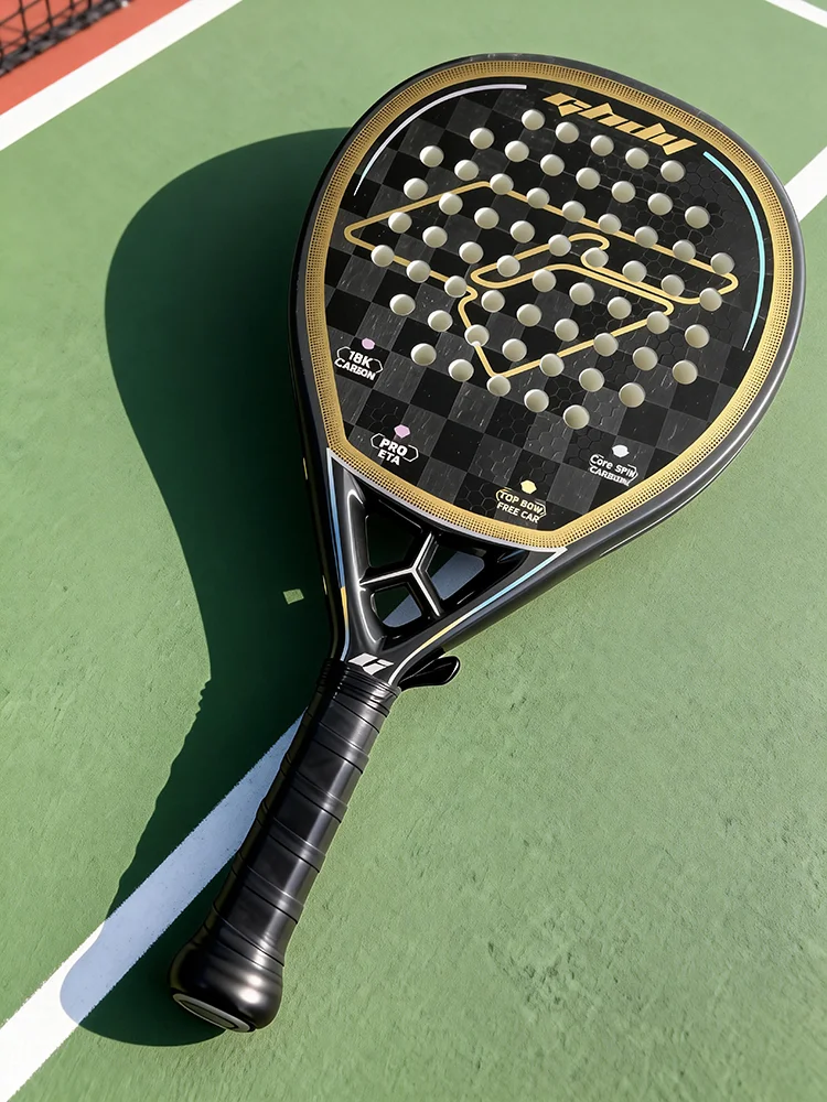 

Carbon fiber material 18K padel racket with customizable design, flexible MOQ support, high strength frame for powerful aggressi