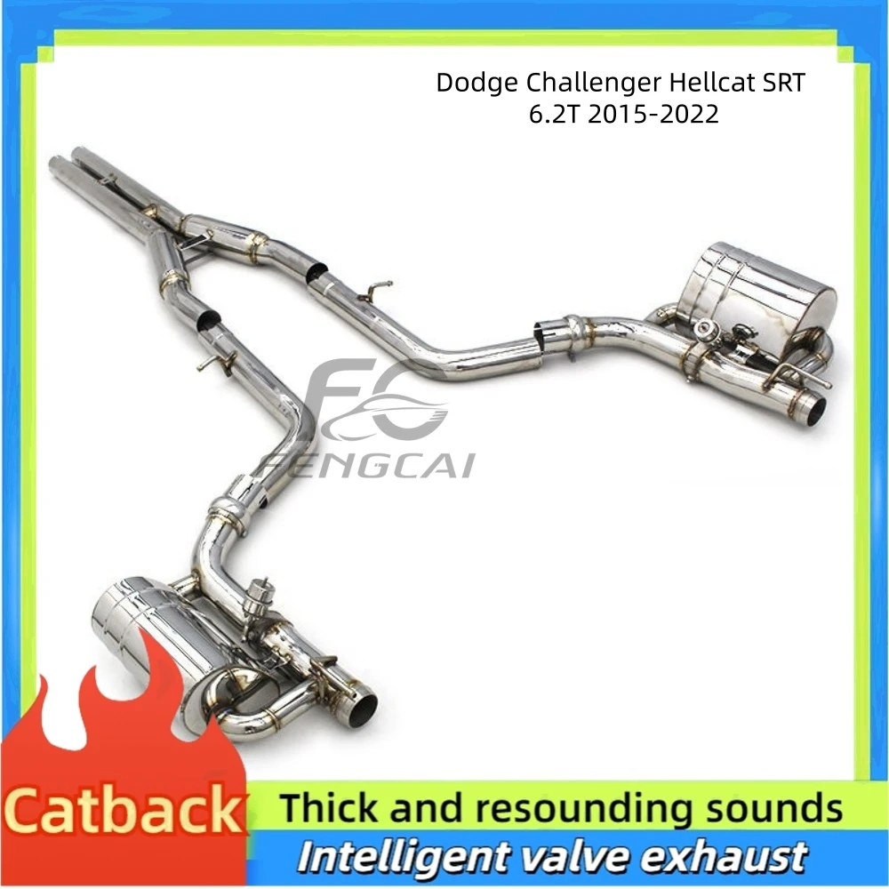 

Задняя выхлопная труба из нержавеющей стали для Dodge Challenger Hellcat SRT 6.2T 2015-2022, высокопроизводительный глушитель выхлопной системы