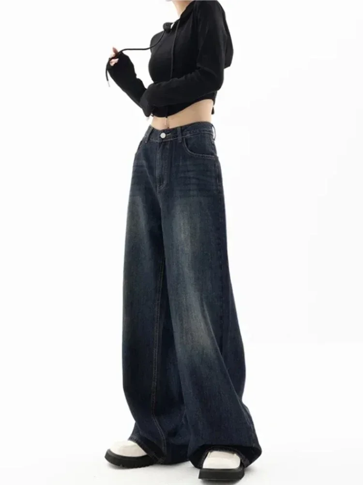 Vintage Baggy High Waist Jeans Women Y2K Wide Leg Oversized Harajuku Popularna moda Jesień Streetwear Mężczyźni Dżinsy Spodnie