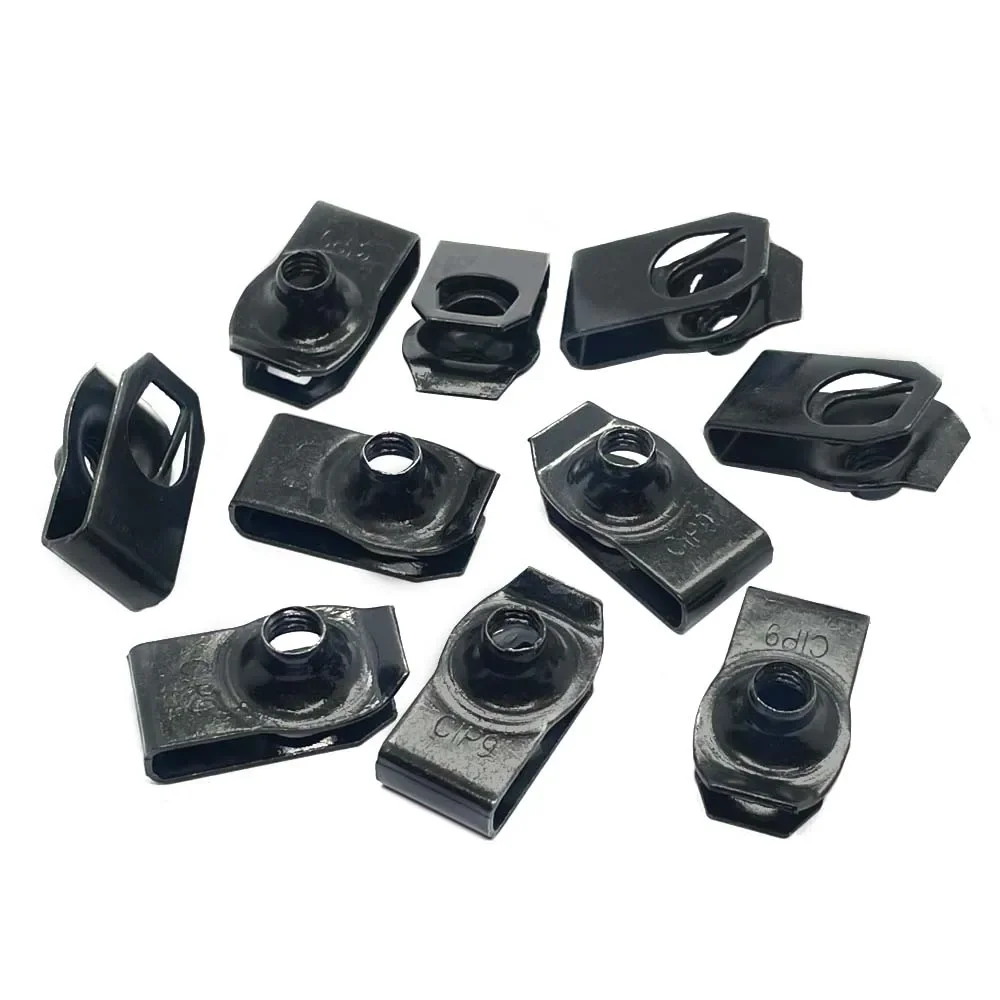 10PCS Auto U-Nut Fastener Clips Body Rivet Nuts for Car Engine Cover, Splash Shield & Bumper, Secure Replacement Retainers