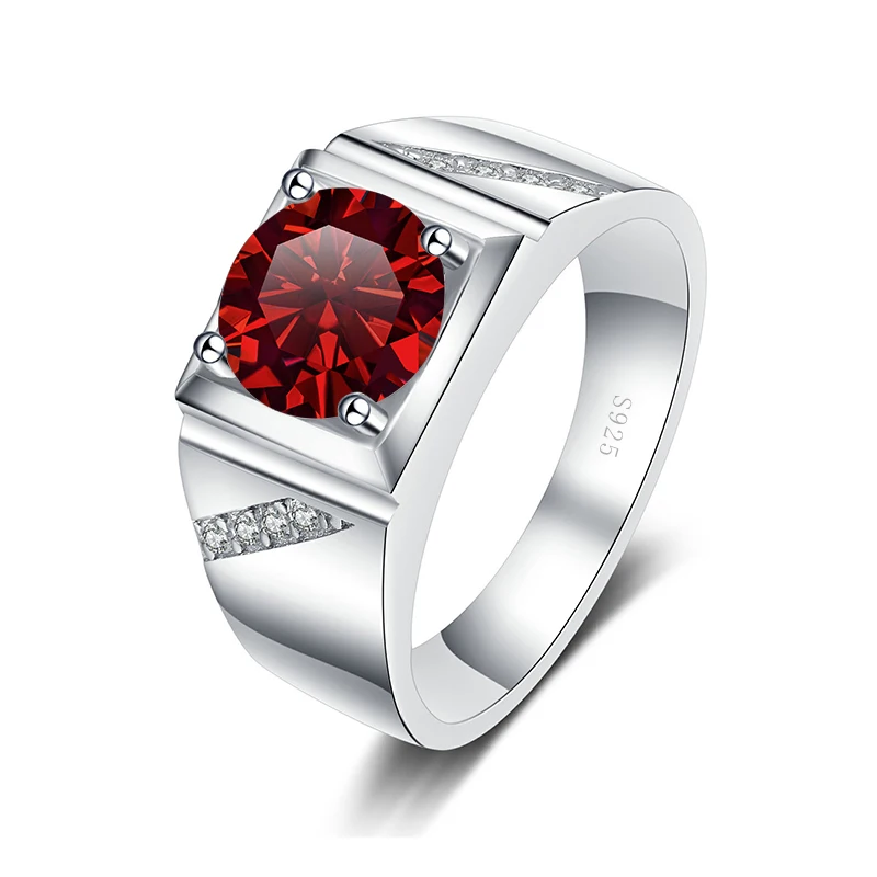 JoyceJelly Pure Silver 925 Jewelry For Men Luxury 1 Carat D Color Moissanite Ring S925 Simple Wedding Rings Platinum Plating