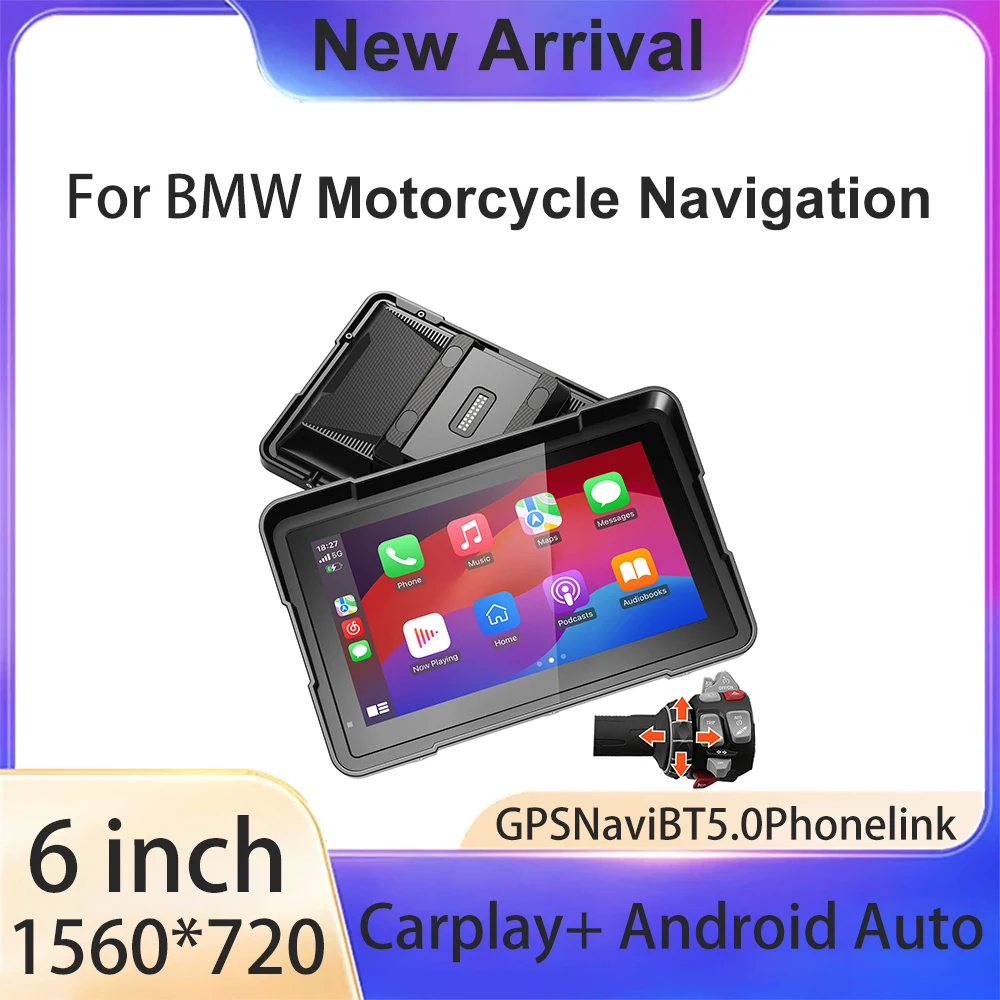 

6" Wireless CarPlay Special For BMW R1200GS R1250GS R1300GS Motorcycle Android Auto Portable Digital Dashboard Navigation Screen