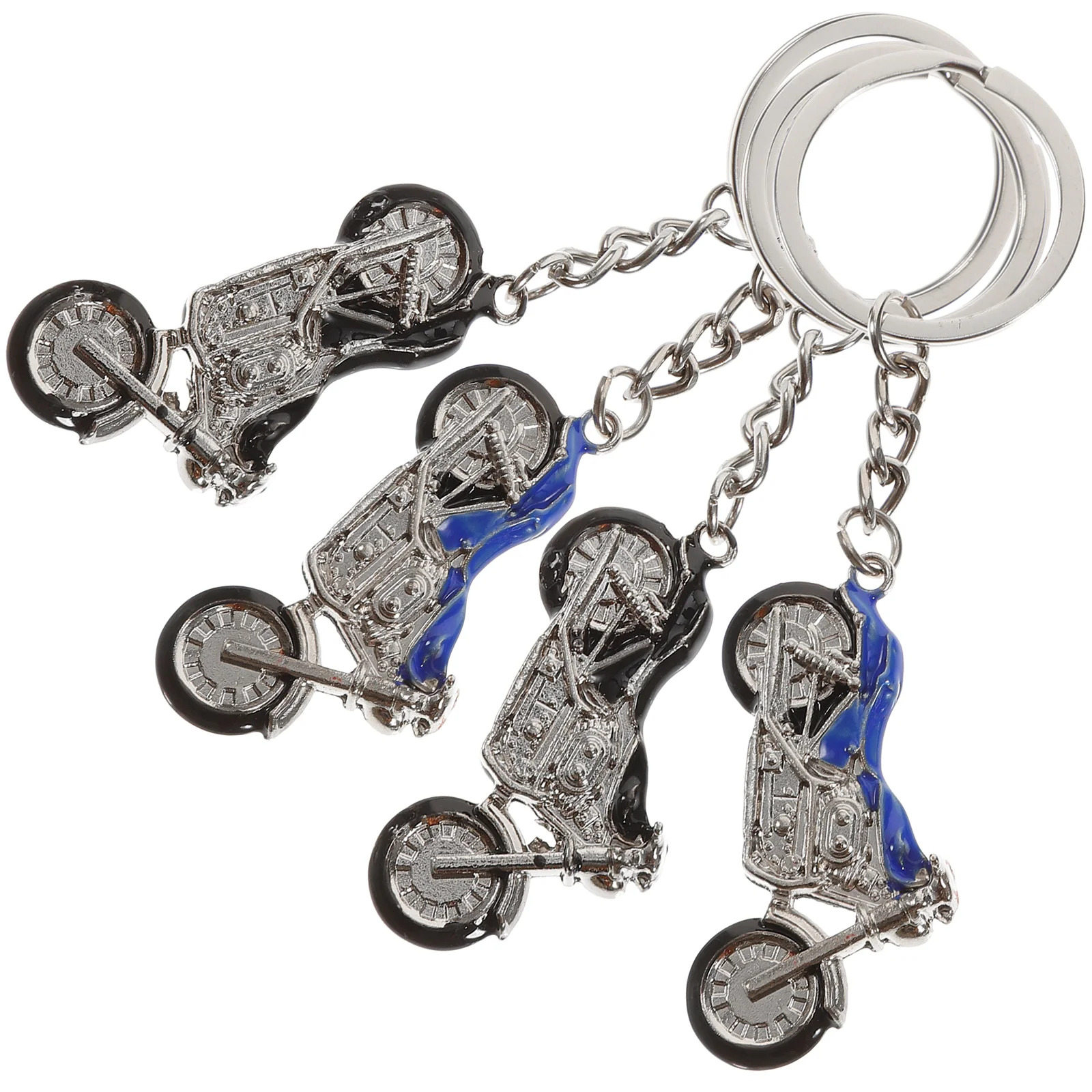 

4pcs Keyring Keychain Motorcycle Creative Pattern Car Keyring Purse Bag Pendant Decoration (Random Color)