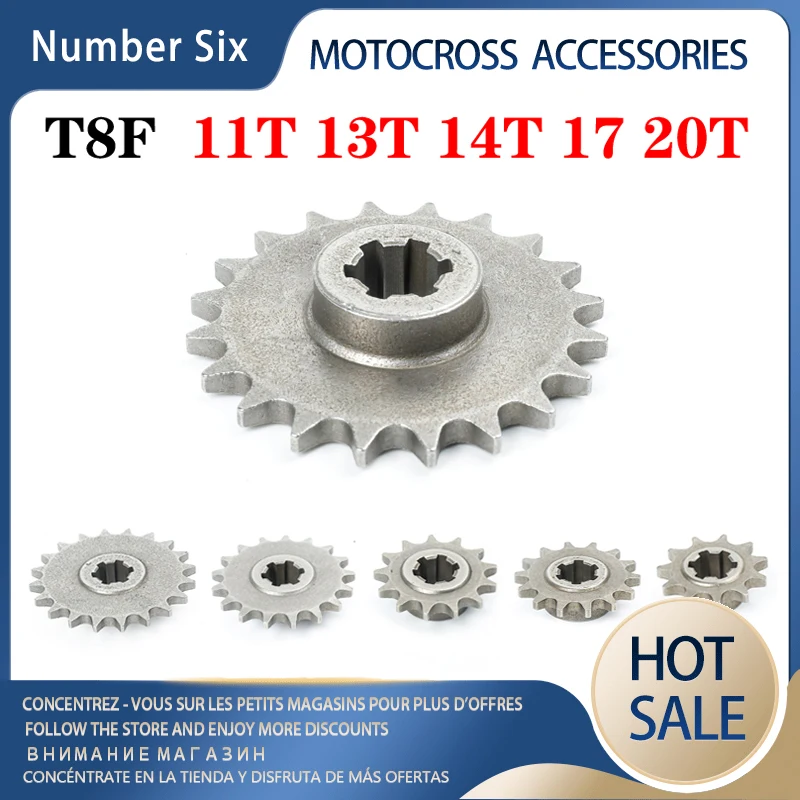 Front Pinion Sprocket Chain Cog T8F 11 13 14 17 20 Tooth For 47cc 49cc Motorcycle Minimoto ATV Bike Moped