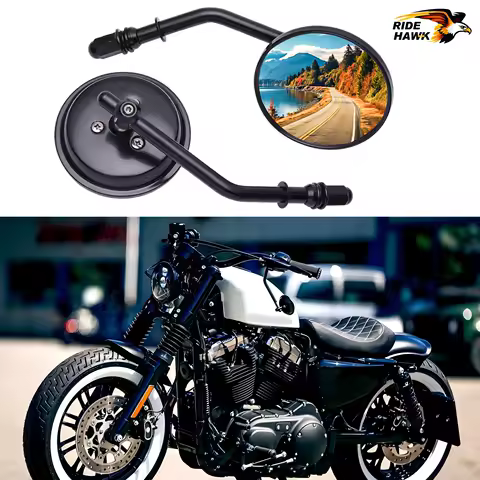 Motorcycle Rear View Mirrors Retro M8 Round Side Mirrors for Harley Dyna Bobber Chopper Sportster 883 1200 Touring Road Glide