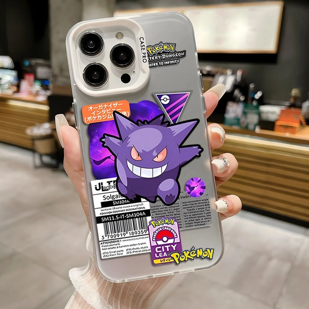 pokemon cartoon Phone Case Black White Cool for IPhone 16 15 14 13 12 Pro Max 11 2024 Fashion couple